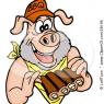 Anonymous-28196-Clipart-Illustration-Of-A-Pig-With-A-Beard-Wearing-A-Bib-And-Chowing-Down-On-Ribs