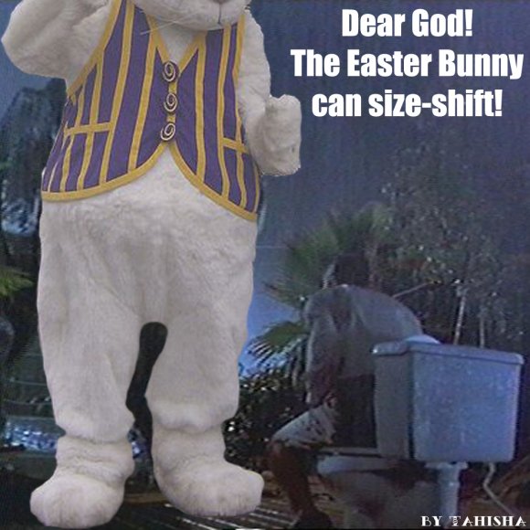 size-shifting Easter Bunny