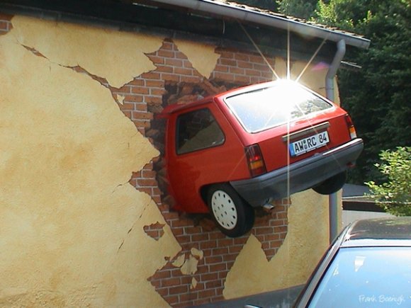 Mercedes-car-in-wall