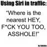 Using Siri in traffic