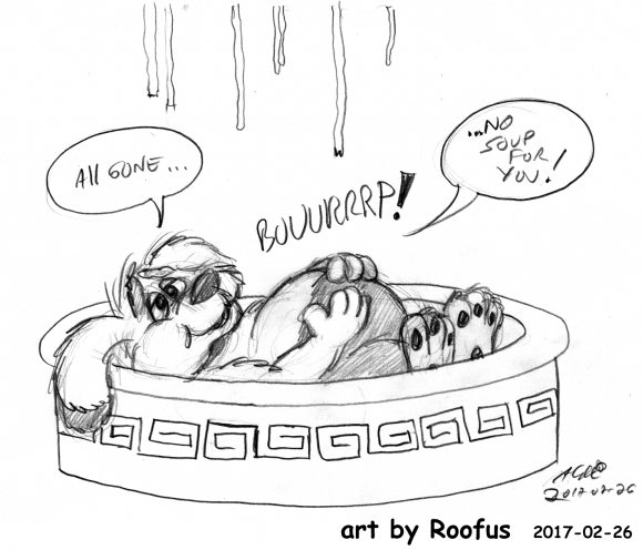 Roofus Roo - 2017-02-26 Mutt's Ramen Bath 02